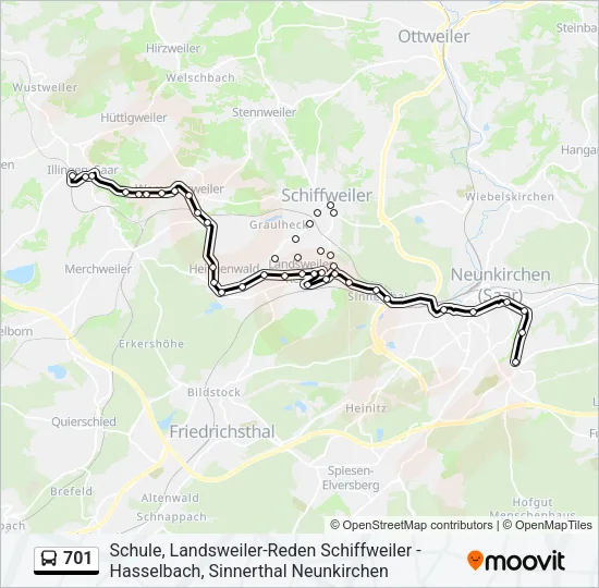 701 Bus Line Map