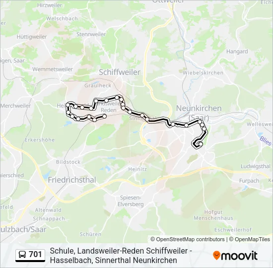 701 Bus Line Map