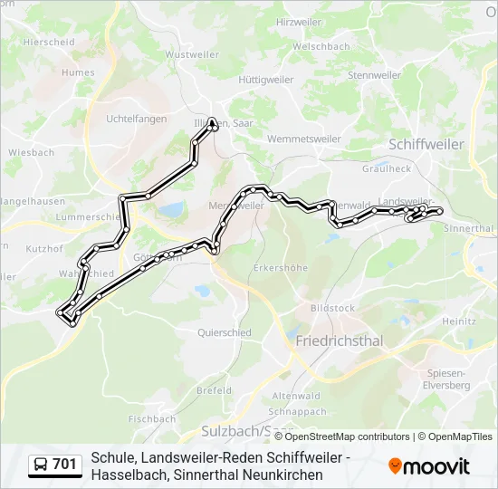 701 Bus Line Map