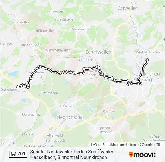 701 Bus Line Map