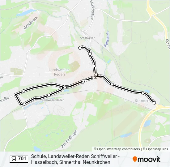 701 Bus Line Map