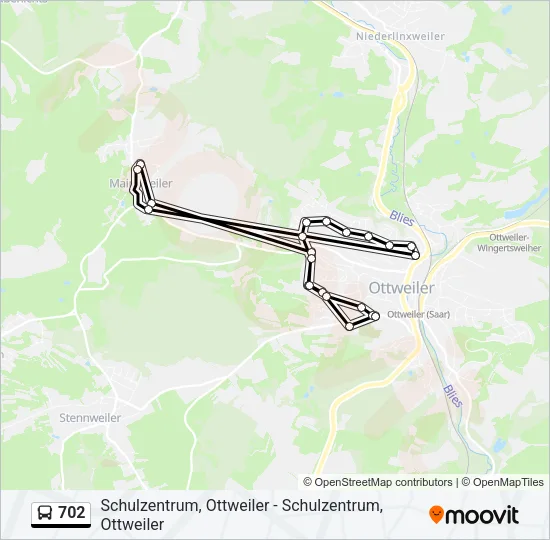 702 Bus Line Map