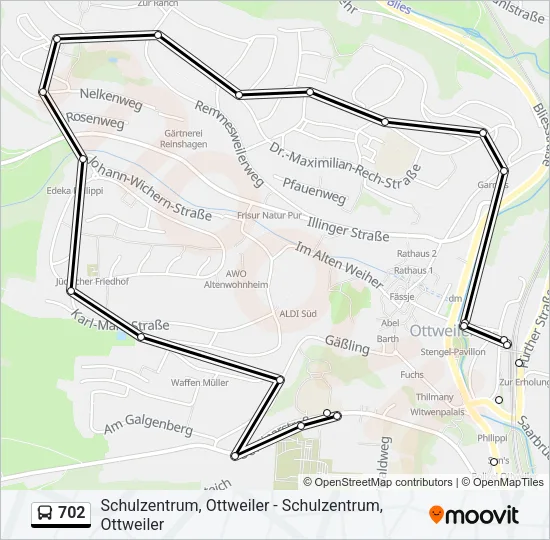 702 Bus Line Map
