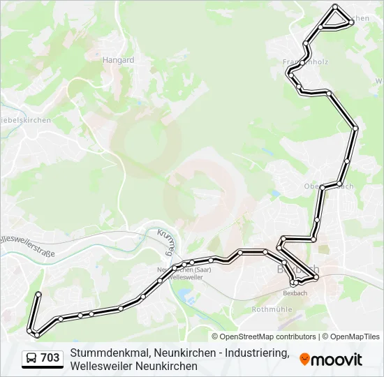 703 Bus Line Map