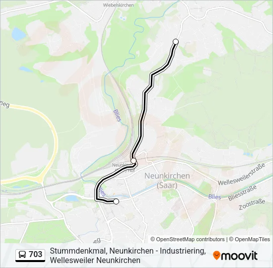 703 Bus Line Map