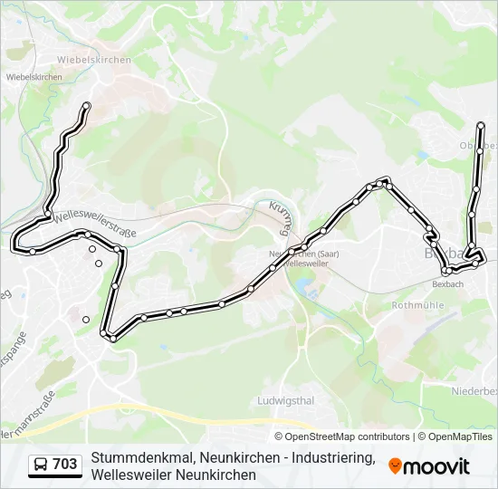703 Bus Line Map