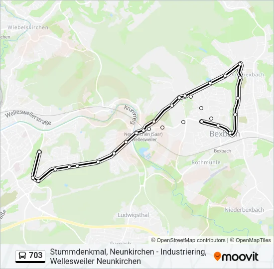 703 Bus Line Map
