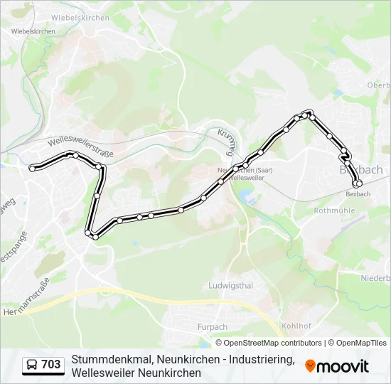 703 Bus Line Map