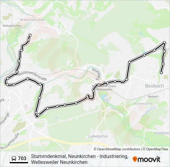 703 Bus Line Map