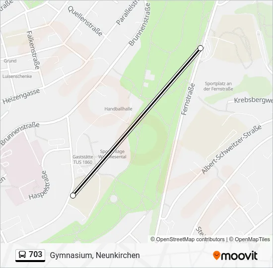 Автобус 703: карта маршрута