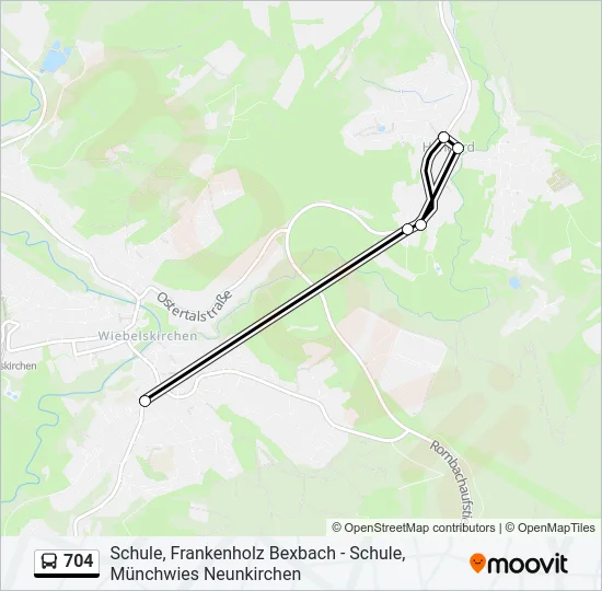 704 Bus Line Map