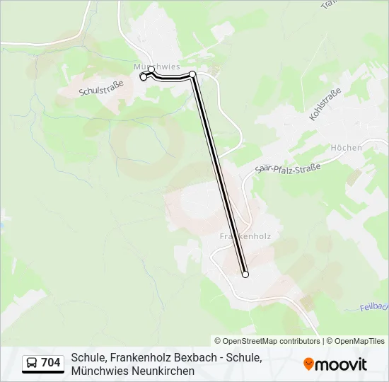 704 Bus Line Map