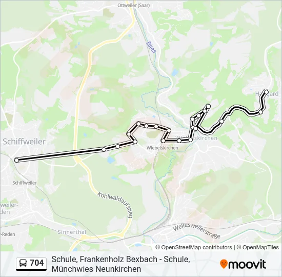 704 Bus Line Map