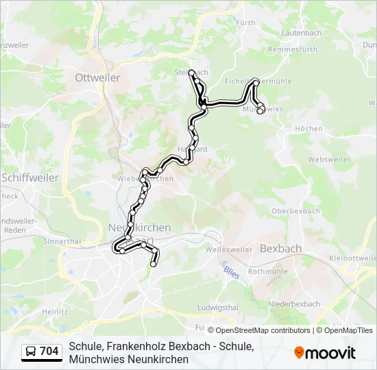 704 Bus Line Map