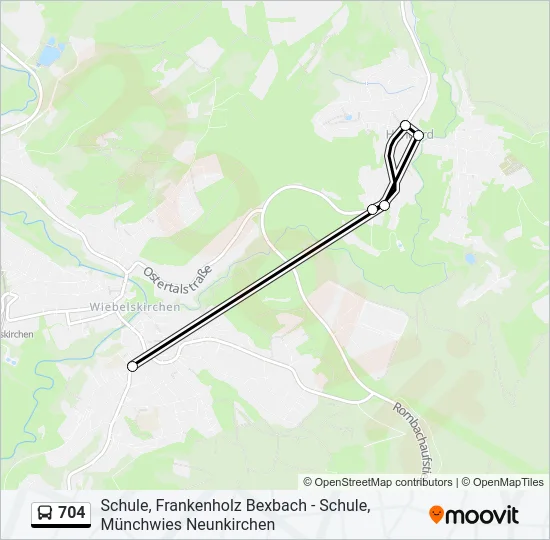 704 Bus Line Map