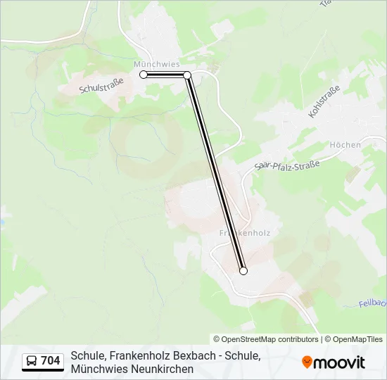 704 Bus Line Map