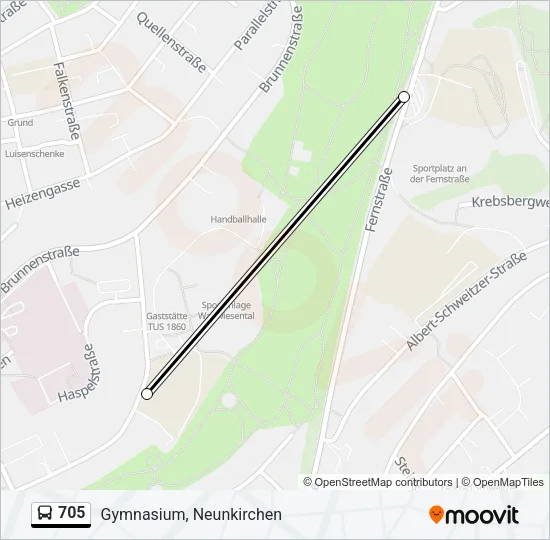 705 Bus Line Map