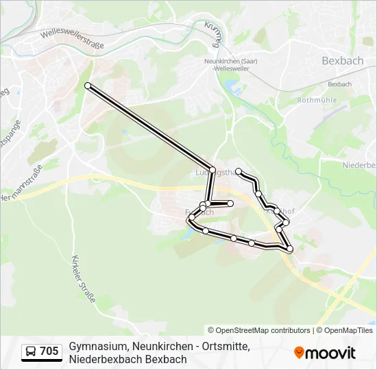 705 Bus Line Map