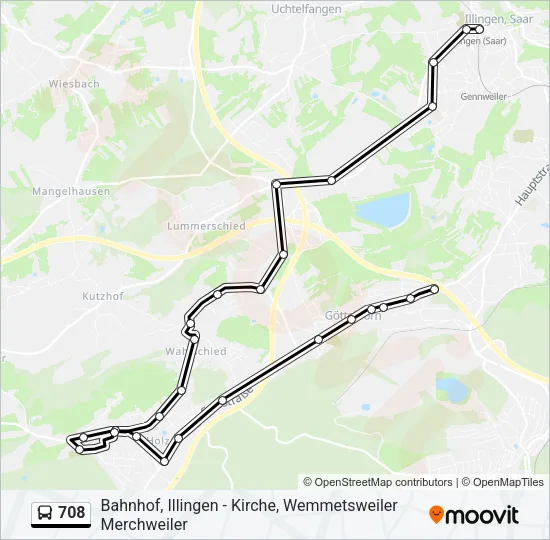 708 Bus Line Map