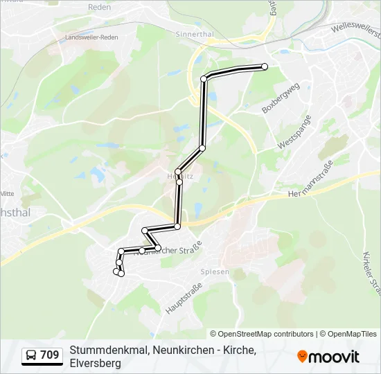 709 Bus Line Map