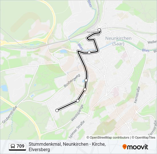 709 Bus Line Map