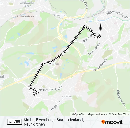 709 Bus Line Map
