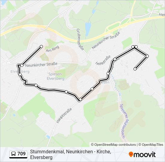 709 Bus Line Map