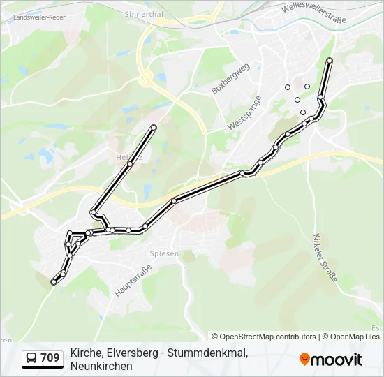 709 Bus Line Map