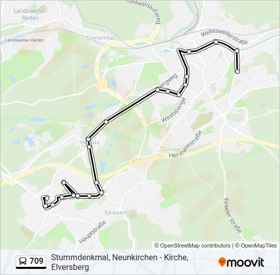 709 Bus Line Map