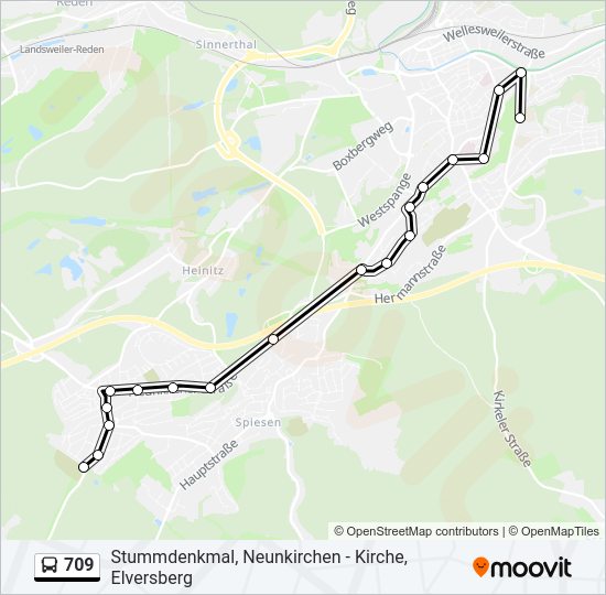 709 Bus Line Map