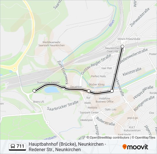 711 Bus Line Map