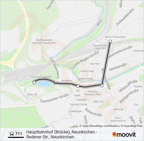 711 Bus Line Map