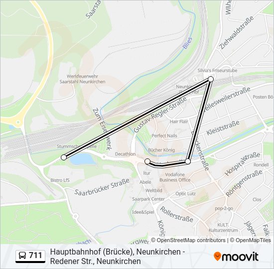 711 Bus Line Map