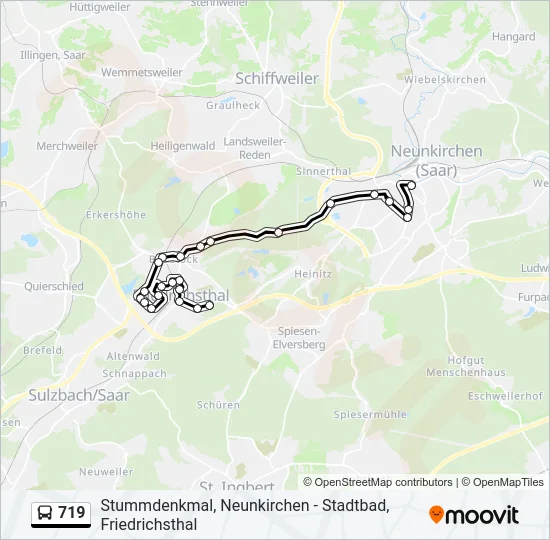 719 Bus Line Map
