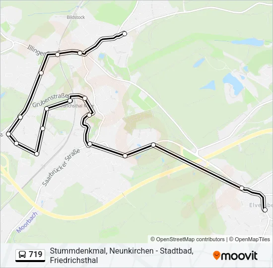 719 Bus Line Map