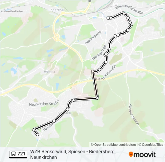 721 Bus Line Map