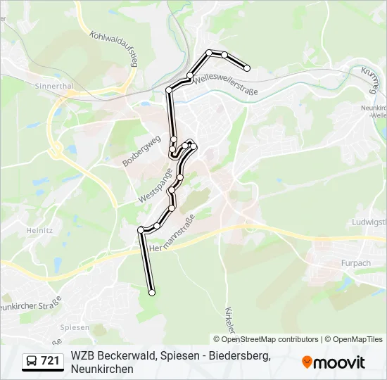 721 Bus Line Map