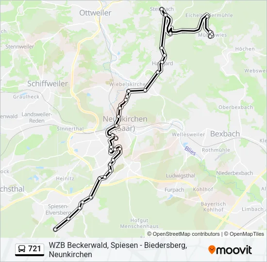 721 Bus Line Map