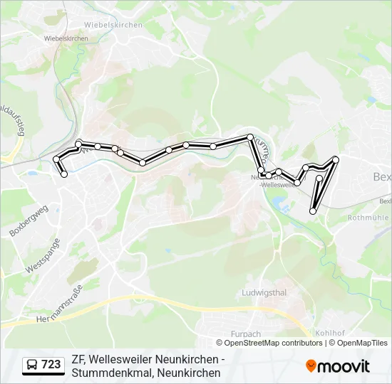 723 Bus Line Map