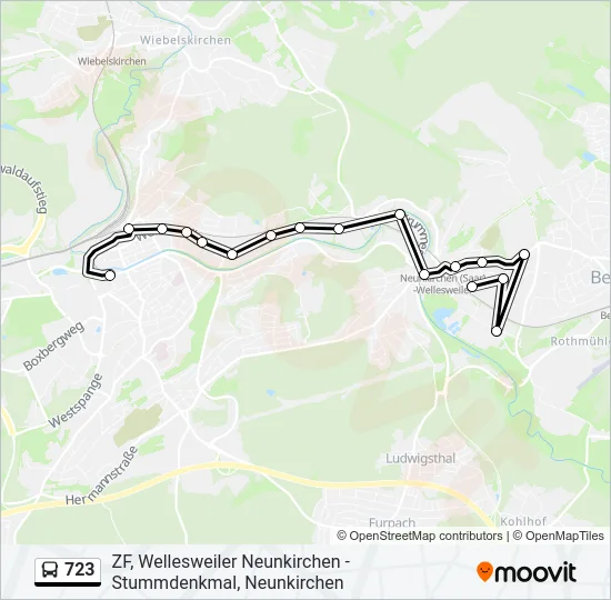 723 Bus Line Map