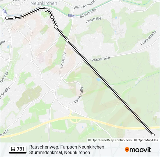 731 Bus Line Map