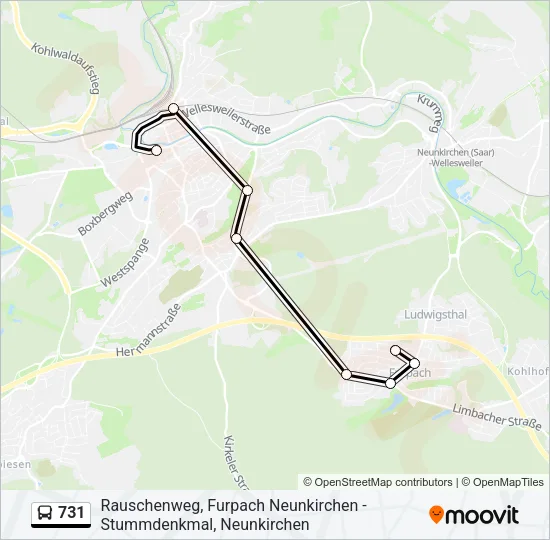 731 Bus Line Map