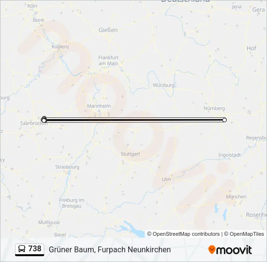 738 Bus Line Map