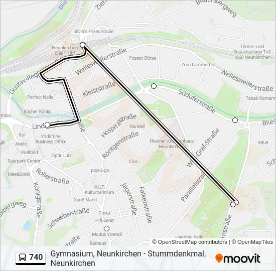 740 Bus Line Map