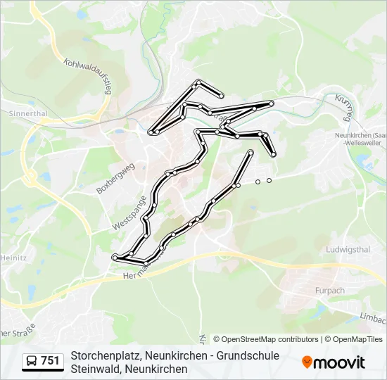 751 Bus Line Map