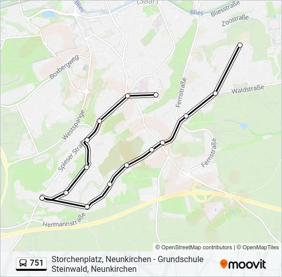 751 Bus Line Map