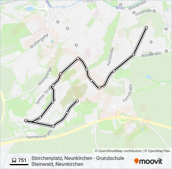 751 Bus Line Map