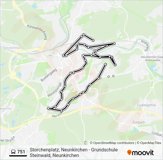 751 Bus Line Map