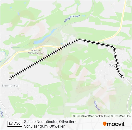 Автобус 756: карта маршрута