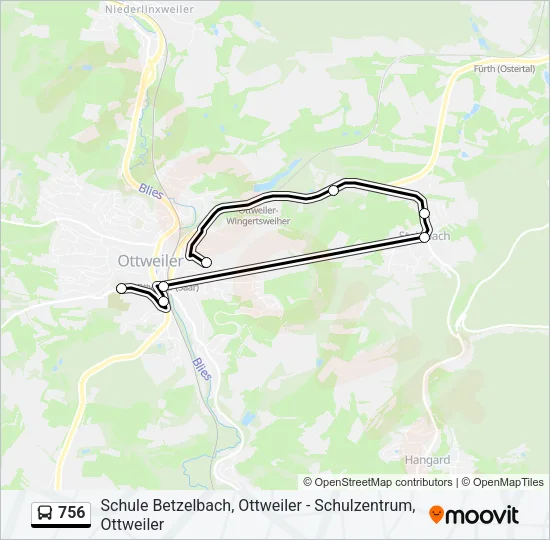 756 Bus Line Map